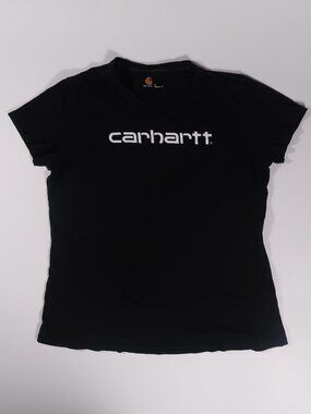 Carhartt Black Tee with White Logo y2k